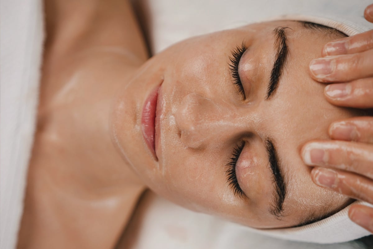 Professional facial skincare treatment in spa